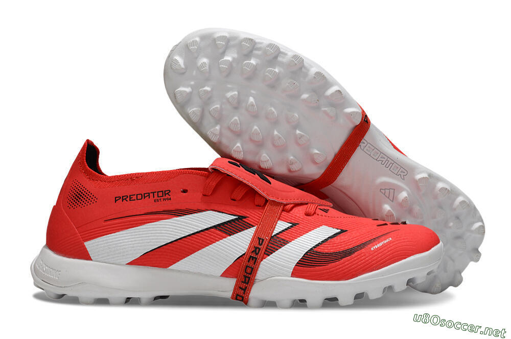 Unisex Adidas Predator 25 Foldover Tongue TF Football Shoes - Red/White/Black 2