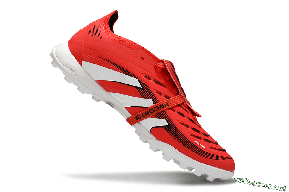 Unisex Adidas Predator 25 Foldover Tongue TF Football Shoes - Red/White/Black 5