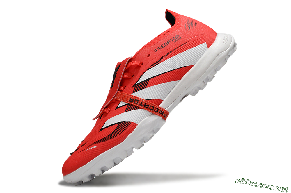 Unisex Adidas Predator 25 Foldover Tongue TF Football Shoes - Red/White/Black 6