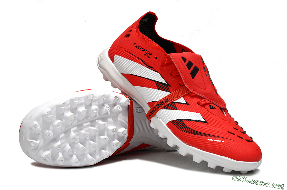 Unisex Adidas Predator 25 Foldover Tongue TF Football Shoes - Red/White/Black 4