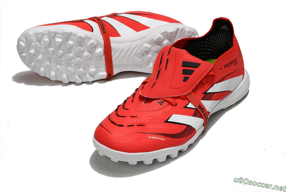 Unisex Adidas Predator 25 Foldover Tongue TF Football Shoes - Red/White/Black 3