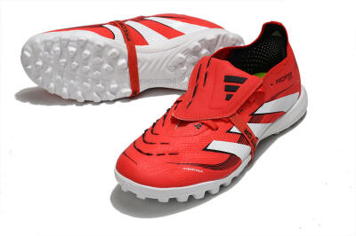 Unisex Adidas Predator 25 Foldover Tongue TF Football Shoes - Red/White/Black