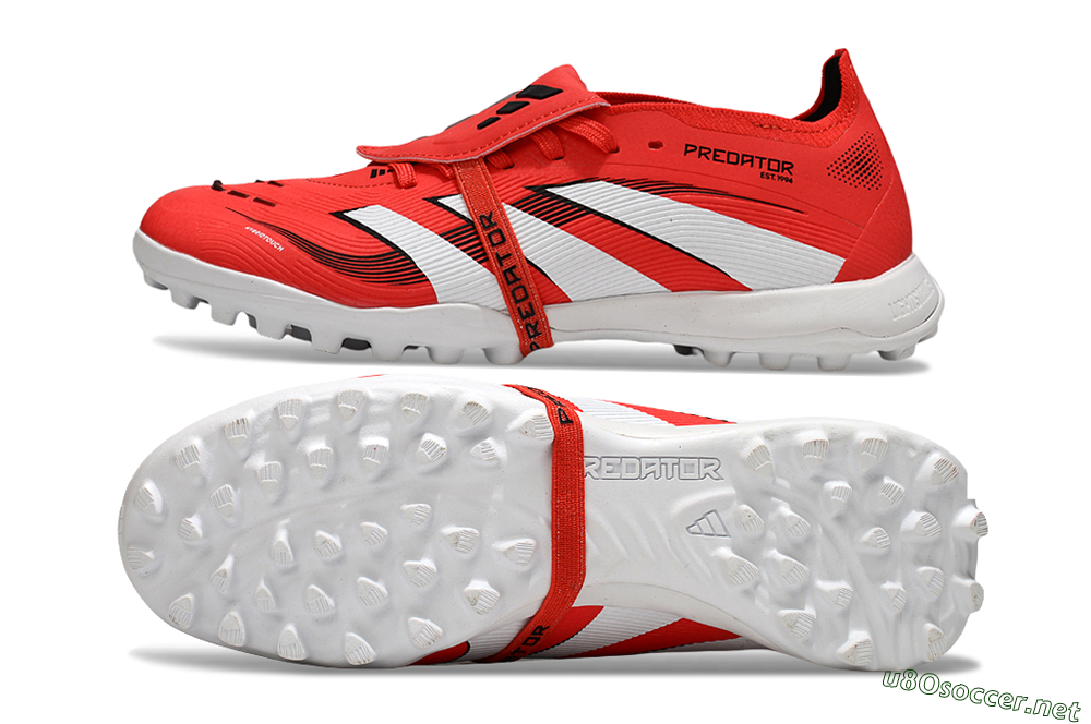 Unisex Adidas Predator 25 Foldover Tongue TF Football Shoes - Red/White/Black 1