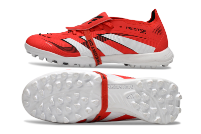 Unisex Adidas Predator 25 Foldover Tongue TF Football Shoes - Red/White/Black