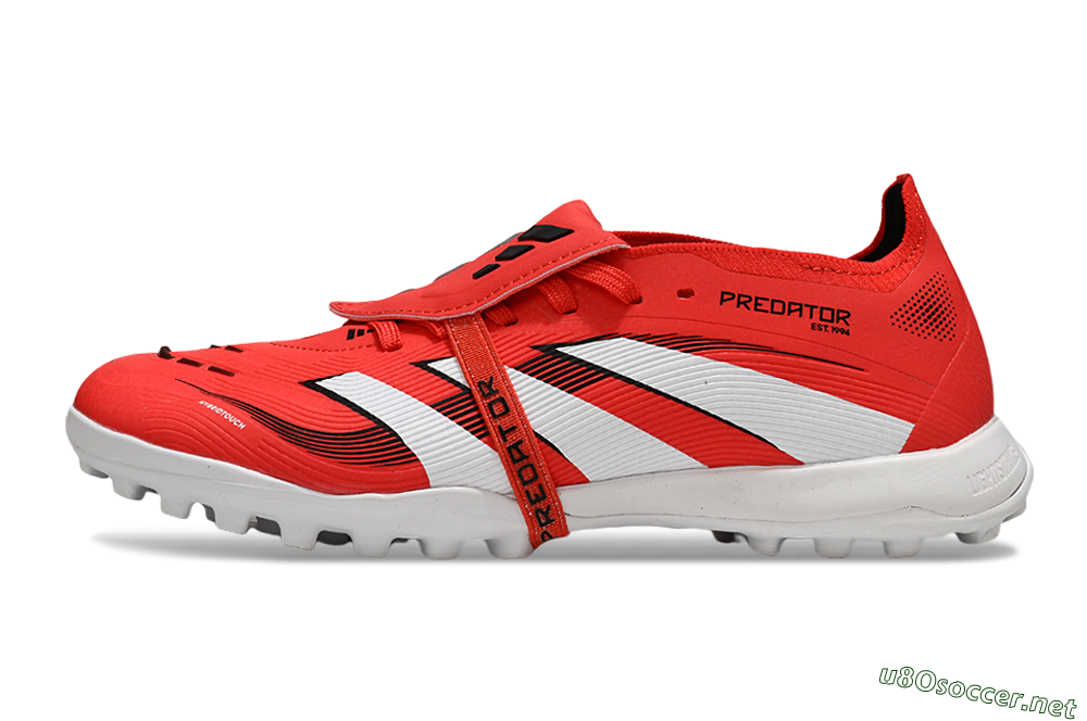 Unisex Adidas Predator 25 Foldover Tongue TF Football Shoes - Red/White/Black 0