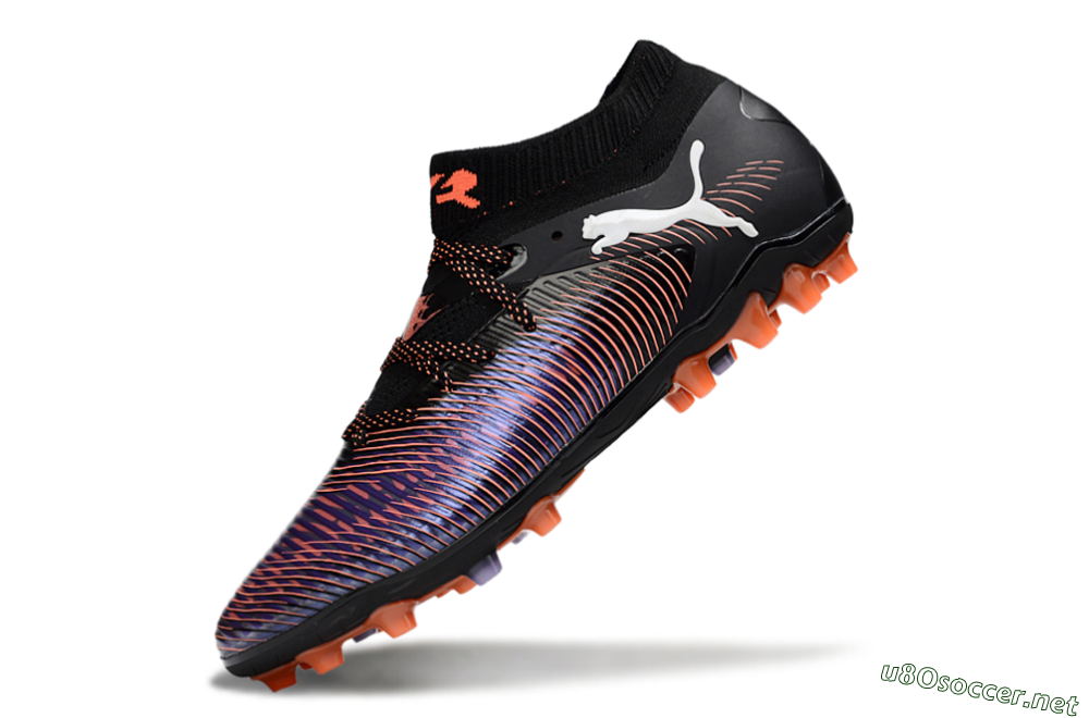 Men's Puma Future 8 Ultimate FG Football Boots - Black/Purple/Orange 5