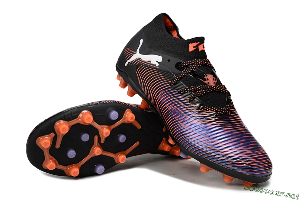 Men's Puma Future 8 Ultimate FG Football Boots - Black/Purple/Orange 3