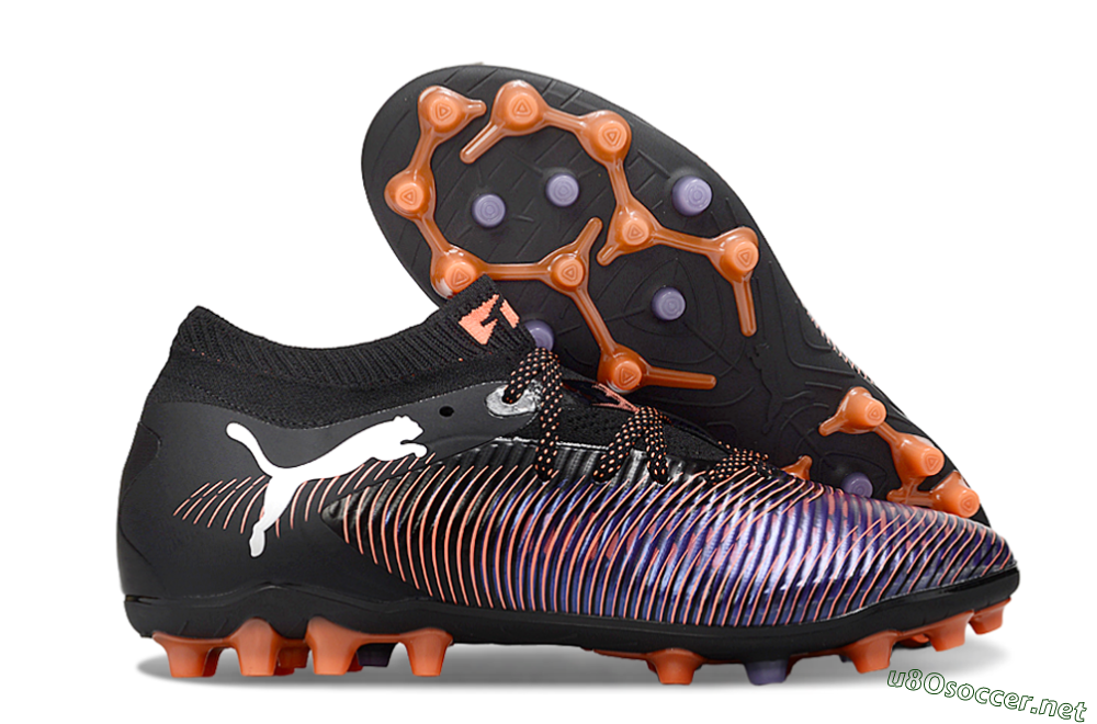 Men's Puma Future 8 Ultimate FG Football Boots - Black/Purple/Orange 2