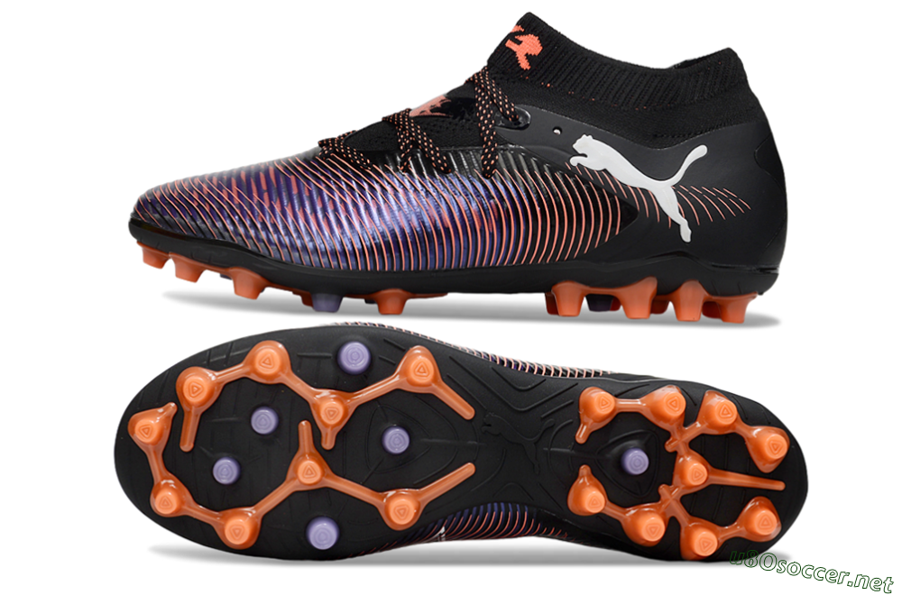 Men's Puma Future 8 Ultimate FG Football Boots - Black/Purple/Orange 1