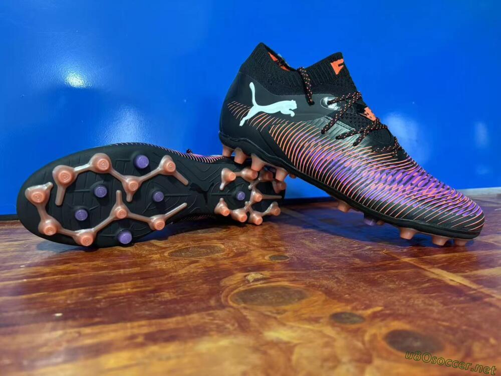 Men's Puma Future 8 Ultimate FG Football Boots - Black/Purple/Orange