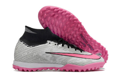 Unisex Nike Air Zoom Mercurial Superfly 9 Elite TF Football Shoes - Silver/Black/Pink