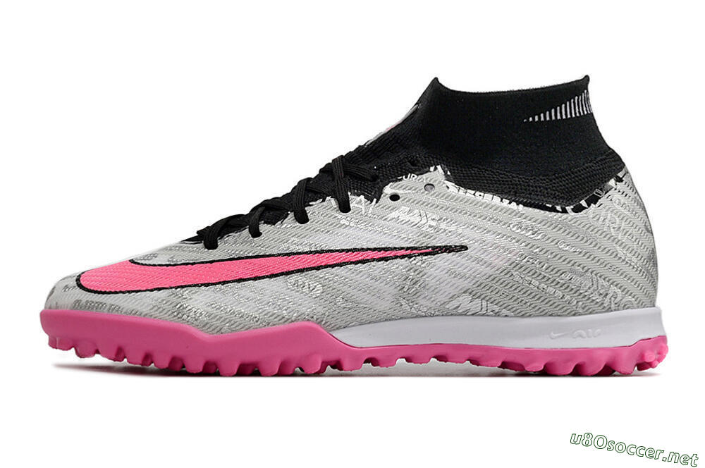 Unisex Nike Air Zoom Mercurial Superfly 9 Elite TF Football Shoes - Silver/Black/Pink 0
