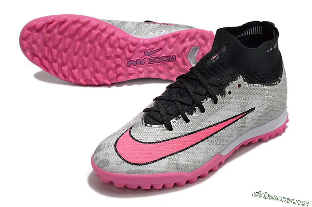 Unisex Nike Air Zoom Mercurial Superfly 9 Elite TF Football Shoes - Silver/Black/Pink 3