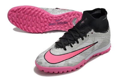 Unisex Nike Air Zoom Mercurial Superfly 9 Elite TF Football Shoes - Silver/Black/Pink