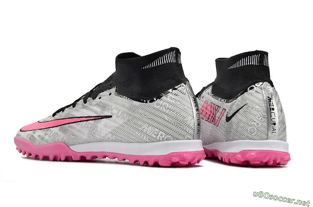 Unisex Nike Air Zoom Mercurial Superfly 9 Elite TF Football Shoes - Silver/Black/Pink 5