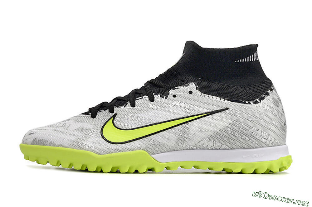 Unisex Nike Air Zoom Mercurial Superfly 9 Elite TF Football Shoes - Silver/Black/Yellow 0
