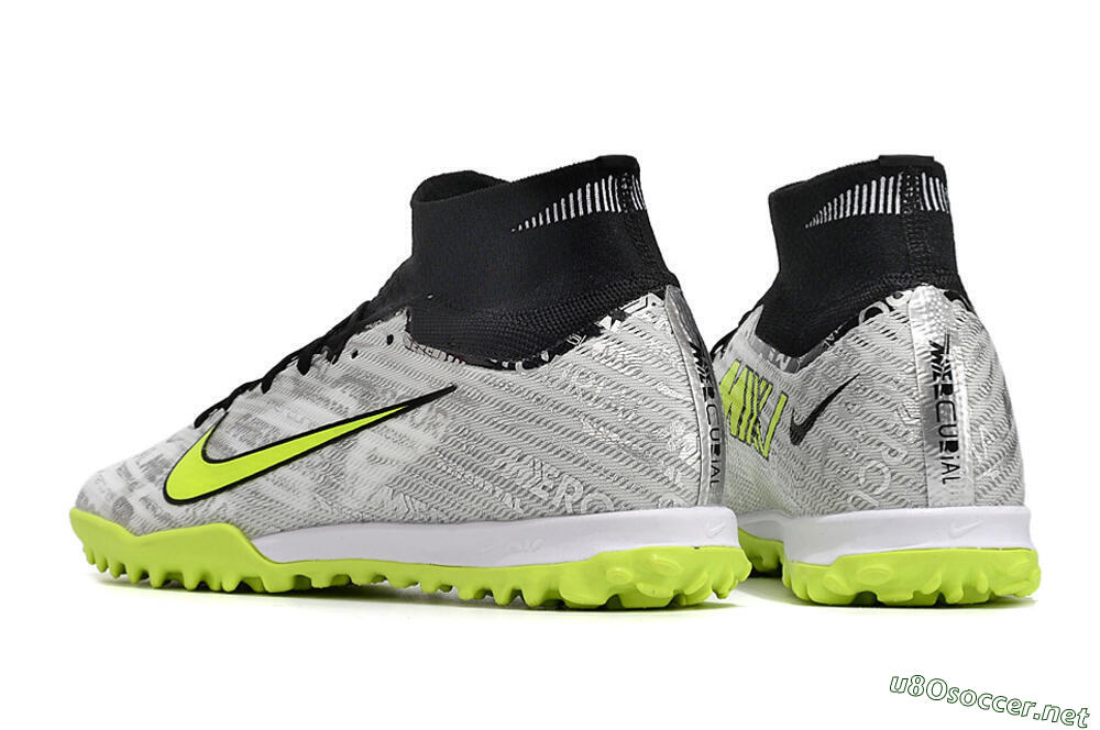 Unisex Nike Air Zoom Mercurial Superfly 9 Elite TF Football Shoes - Silver/Black/Yellow 4