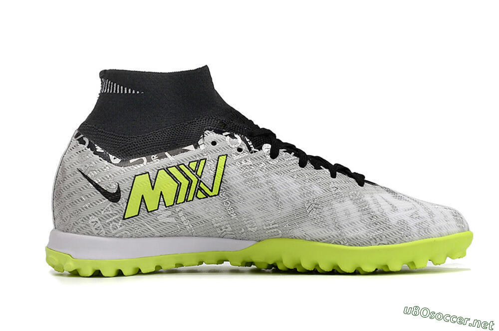 Unisex Nike Air Zoom Mercurial Superfly 9 Elite TF Football Shoes - Silver/Black/Yellow 5