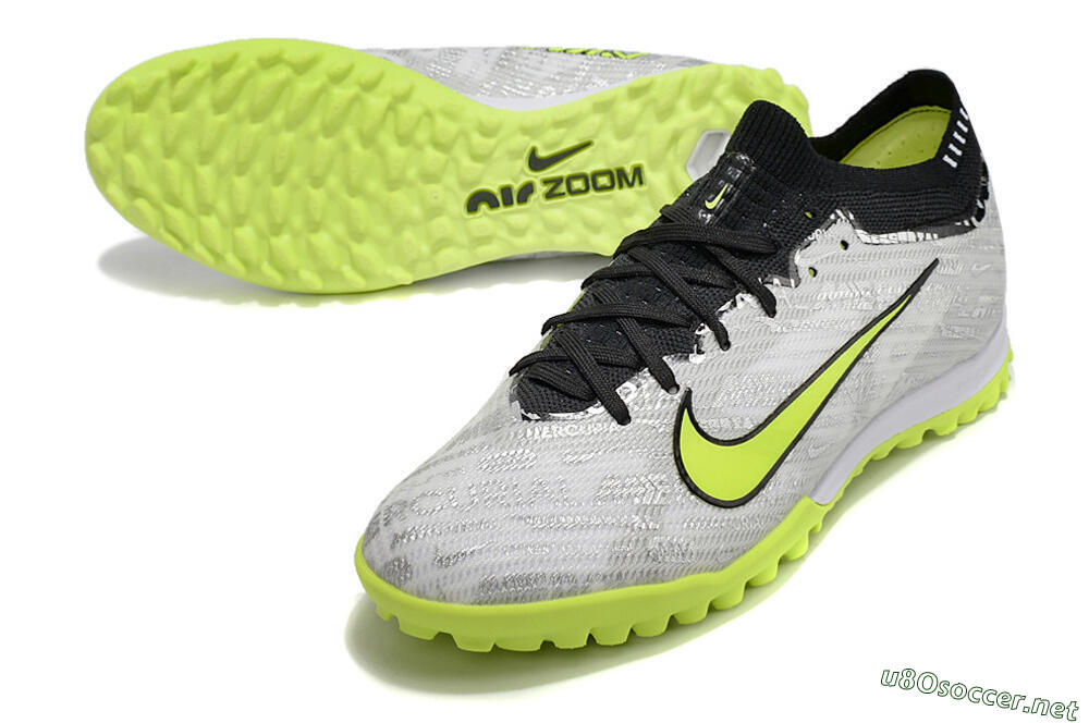Unisex Nike Air Zoom Mercurial Vapor 15 Elite TF Football Shoes - Silver/Yellow/Black 3