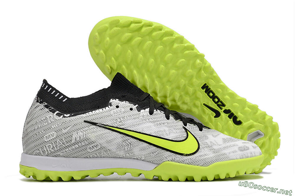 Unisex Nike Air Zoom Mercurial Vapor 15 Elite TF Football Shoes - Silver/Yellow/Black 2