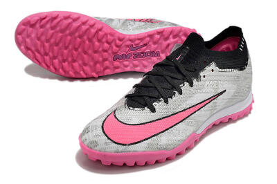 Unisex Nike Air Zoom Mercurial Vapor 15 Elite TF Football Shoes - Silver/Pink/Black