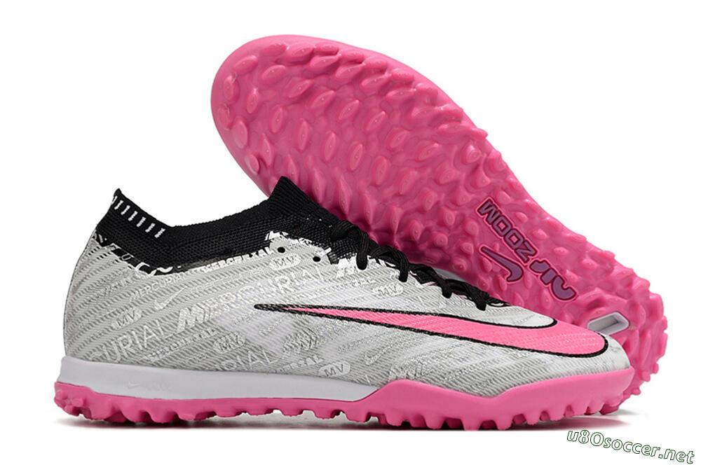 Unisex Nike Air Zoom Mercurial Vapor 15 Elite TF Football Shoes - Silver/Pink/Black 2