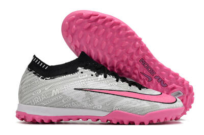 Unisex Nike Air Zoom Mercurial Vapor 15 Elite TF Football Shoes - Silver/Pink/Black