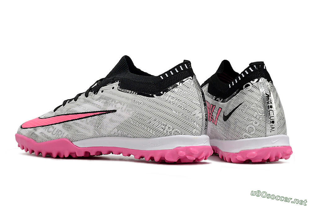 Unisex Nike Air Zoom Mercurial Vapor 15 Elite TF Football Shoes - Silver/Pink/Black 5
