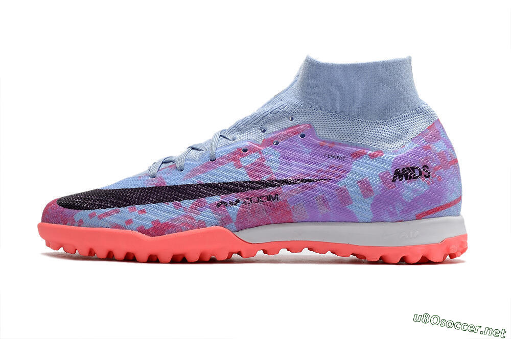 Unisex Nike Air Zoom Mercurial Superfly 9 Elite TF Football Shoes - Jade/Purple/Red 0