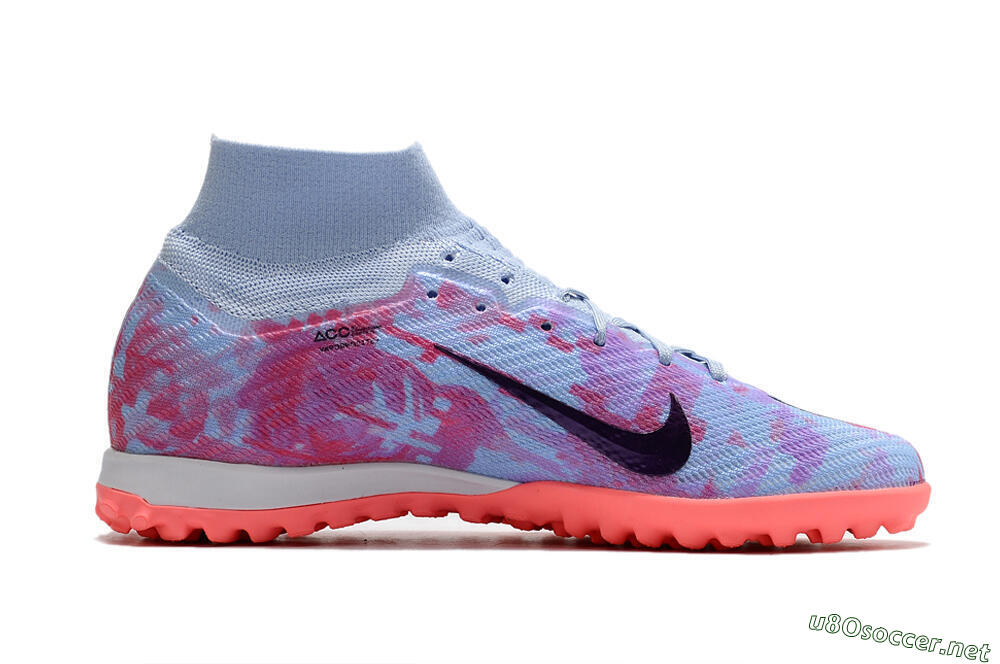 Unisex Nike Air Zoom Mercurial Superfly 9 Elite TF Football Shoes - Jade/Purple/Red 4