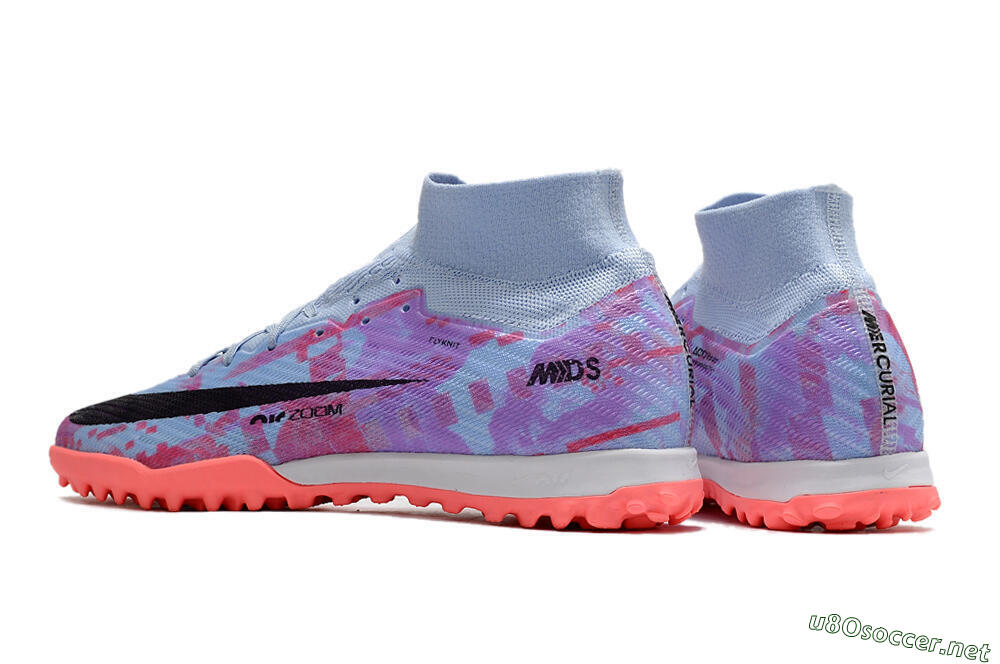 Unisex Nike Air Zoom Mercurial Superfly 9 Elite TF Football Shoes - Jade/Purple/Red 5