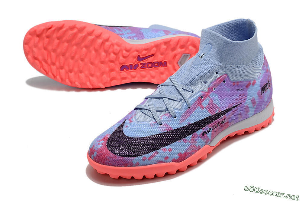 Unisex Nike Air Zoom Mercurial Superfly 9 Elite TF Football Shoes - Jade/Purple/Red 3