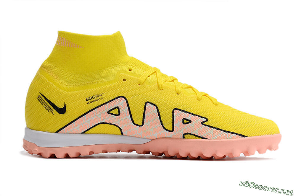 Unisex Nike Air Zoom Mercurial Superfly 9 Elite TF Football Shoes - Yellow/Pink/Black 4