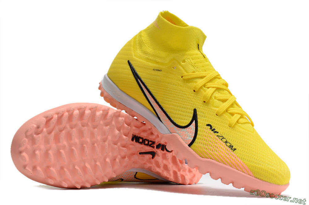 Unisex Nike Air Zoom Mercurial Superfly 9 Elite TF Football Shoes - Yellow/Pink/Black 1
