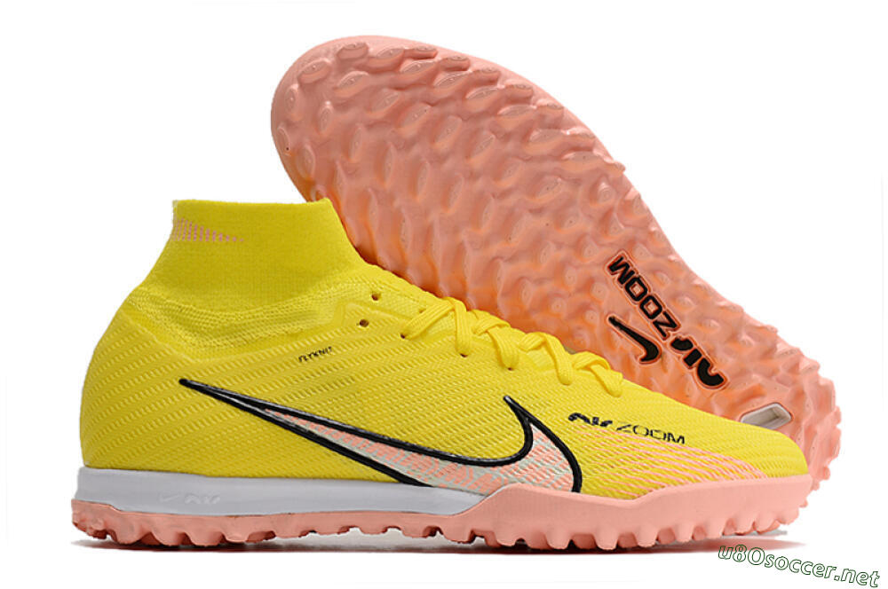Unisex Nike Air Zoom Mercurial Superfly 9 Elite TF Football Shoes - Yellow/Pink/Black 2