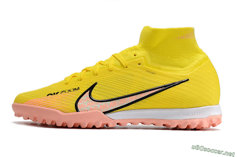 Unisex Nike Air Zoom Mercurial Superfly 9 Elite TF Football Shoes - Yellow/Pink/Black 0