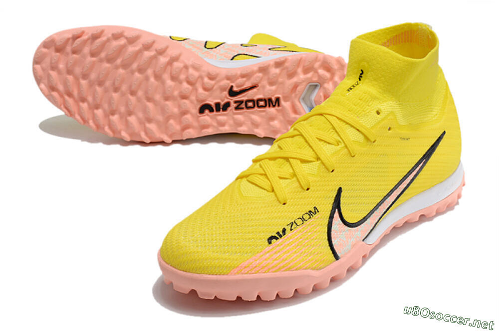 Unisex Nike Air Zoom Mercurial Superfly 9 Elite TF Football Shoes - Yellow/Pink/Black 3