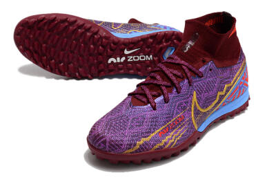 Unisex Nike Air Zoom Mercurial Superfly 9 Elite TF Football Shoes - Purple/Black/Gold