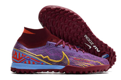Unisex Nike Air Zoom Mercurial Superfly 9 Elite TF Football Shoes - Purple/Black/Gold