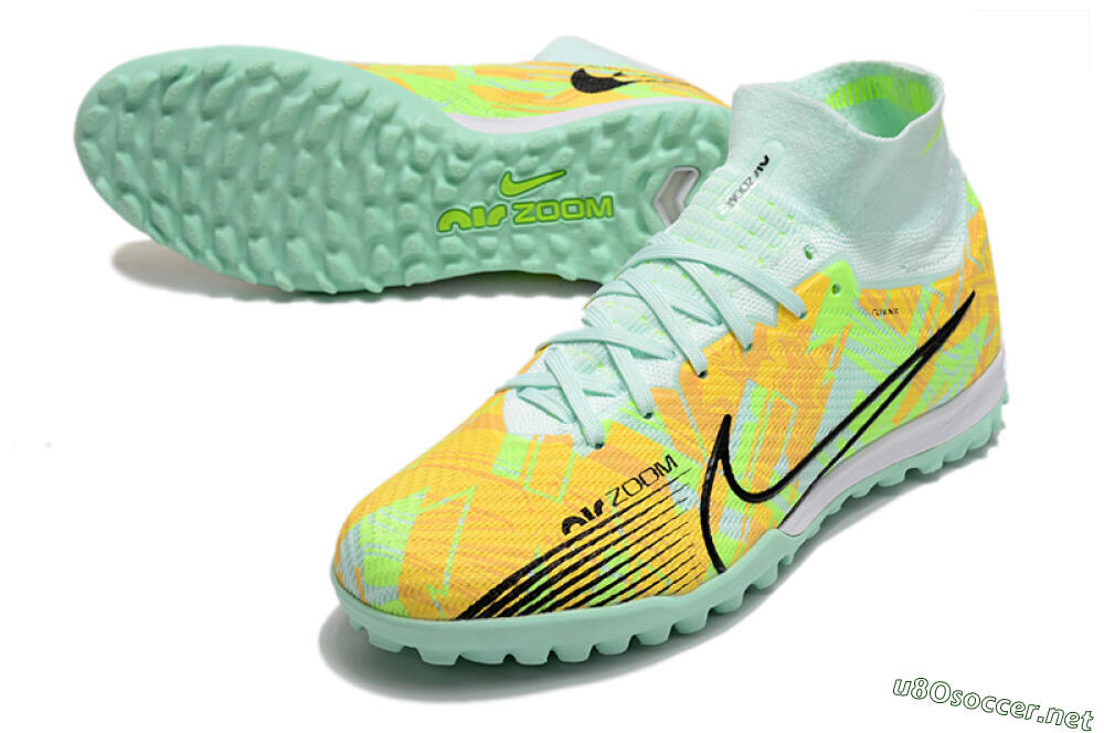 Unisex Nike Air Zoom Mercurial Superfly 9 Elite TF Football Shoes - Jade/Yellow/Black 3