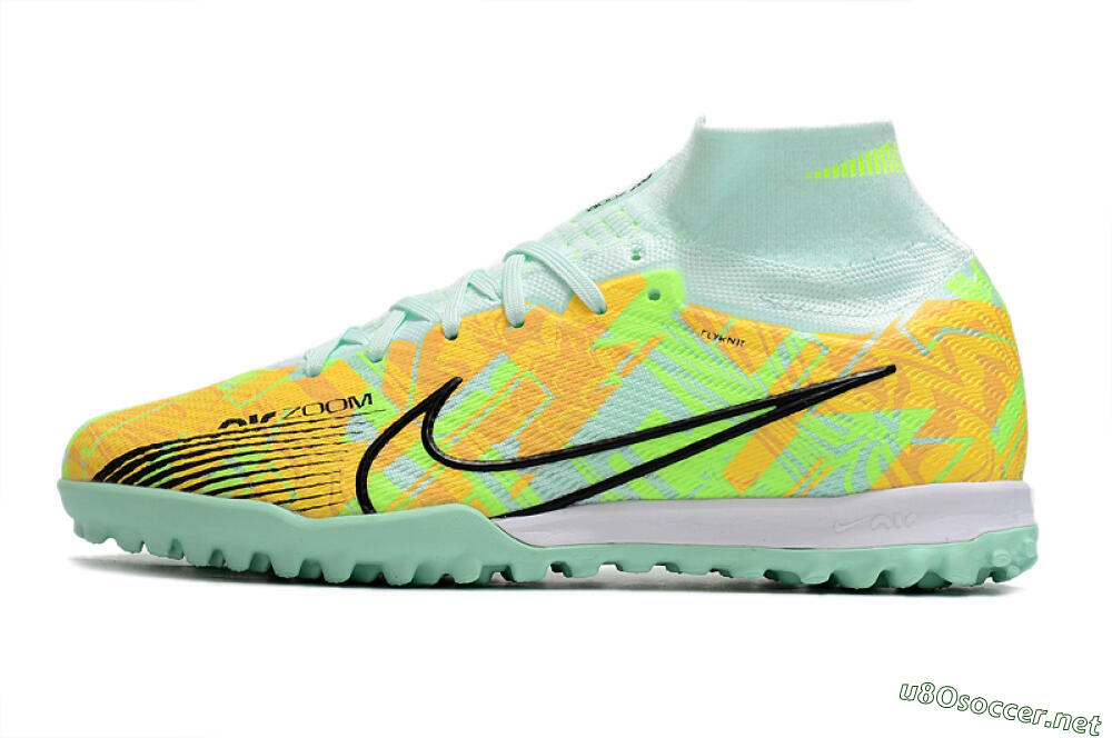 Unisex Nike Air Zoom Mercurial Superfly 9 Elite TF Football Shoes - Jade/Yellow/Black 0
