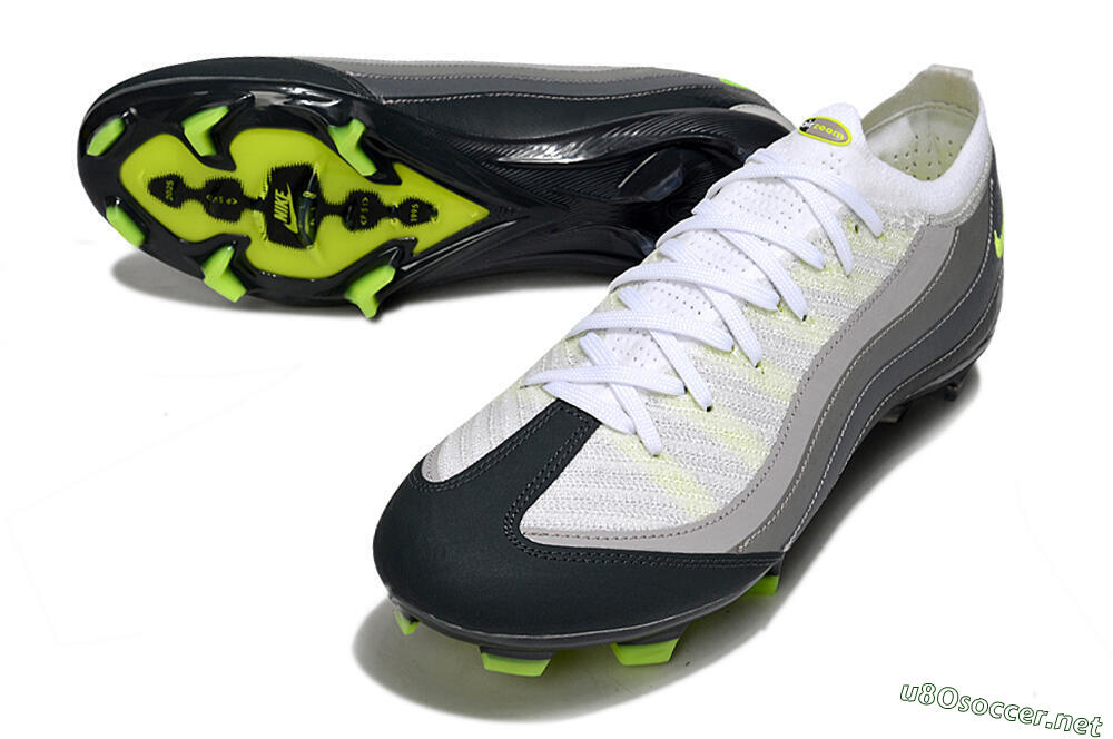 Unisex Nike Air Zoom Mercurial Vapor 16 Elite FG Football Boots - White/Grey/Black 3