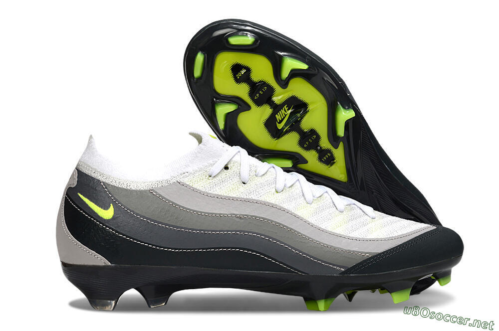 Unisex Nike Air Zoom Mercurial Vapor 16 Elite FG Football Boots - White/Grey/Black 2