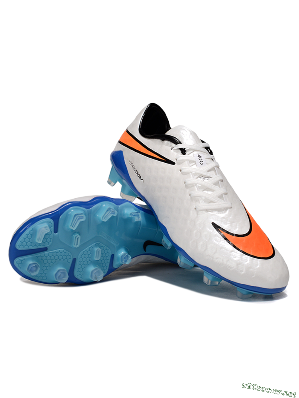 Men's Nike Hypervenom Phantom FG Football Boots - White/Orange/Black 3