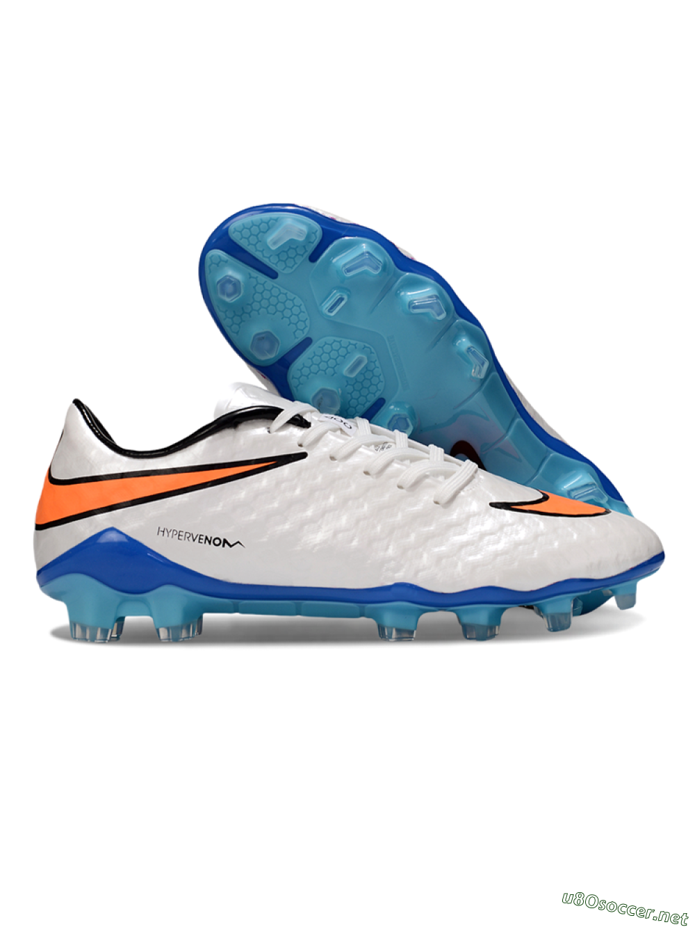 Men's Nike Hypervenom Phantom FG Football Boots - White/Orange/Black 2