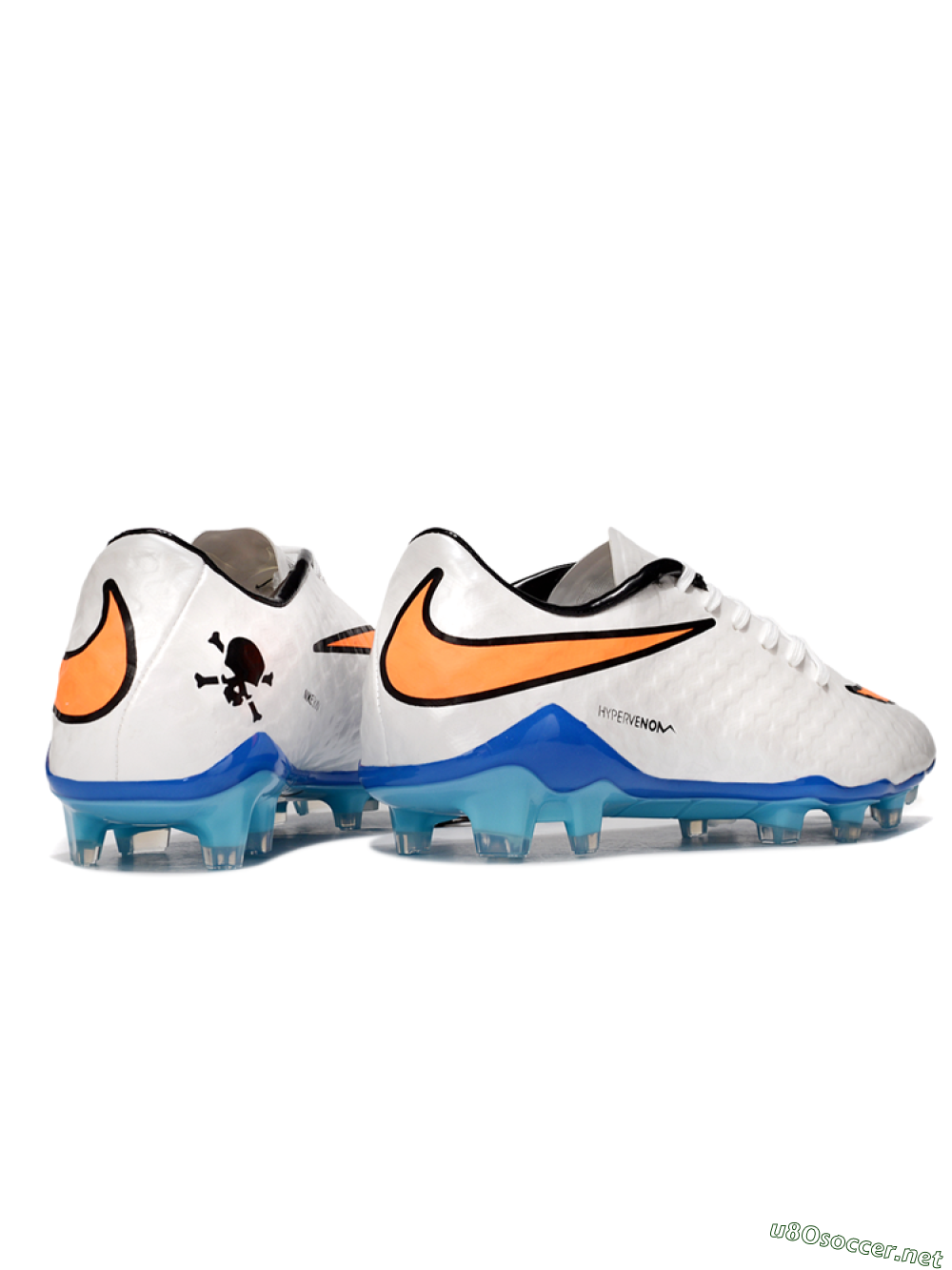 Men's Nike Hypervenom Phantom FG Football Boots - White/Orange/Black 6