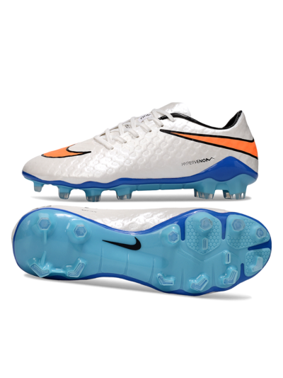 Men's Nike Hypervenom Phantom FG Football Boots - White/Orange/Black