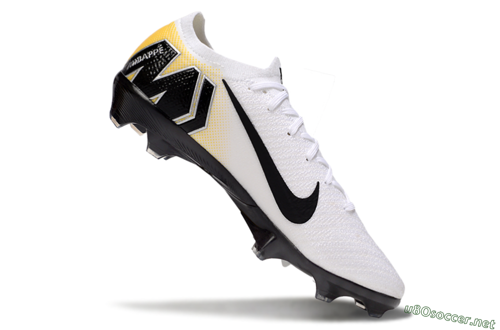 Unisex KM x Nike Air Zoom Mercurial Vapor 16 Elite FG Football Boots - White/Black/Yellow 4
