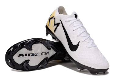 Unisex KM x Nike Air Zoom Mercurial Vapor 16 Elite FG Football Boots - White/Black/Yellow
