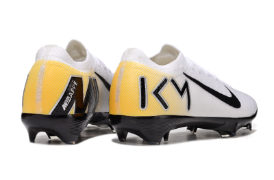 Unisex KM x Nike Air Zoom Mercurial Vapor 16 Elite FG Football Boots - White/Black/Yellow